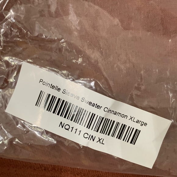 NEW NORTHSTYLE WOMENS POINTELLE SWEATER IN CINNAMON SIZE: XL - Picture 4 of 4